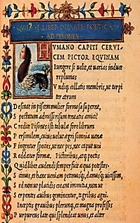 Raccolta completa di Orazio (in 8°). Aldo Manuzio, Venezia 1501. Firenze, Biblioteca Medicea Laurenziana D'Elci 516 c. K.