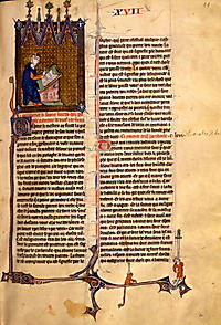 Miscellanea in francese contenente 'Le trésor' di Brunetto Latini (sec. XIII/XIV). Firenze, Biblioteca Medicea Laurenziana, Ashb. 125, c. 60r. 